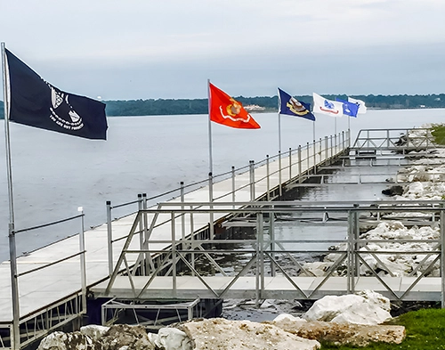 Keokuk Yacht Club dock flags
